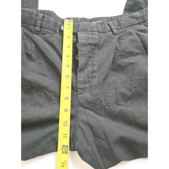 AllSaints Mens Tallis Pleated Trouser Cotton/Wool Black 32 Ankle Length - Picture 9 of 15